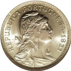 Portugal Republic 50 Centavos 1931, KM-578, MS64