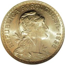 Portugal Republic 1 Escudo 1928, KM-578, MS64