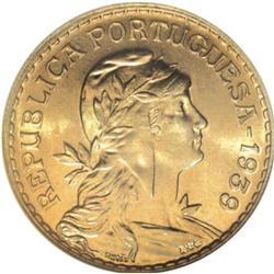 Portugal Republic 1 Escudo 1939, KM-578, MS65