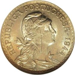 Portugal Republic 1 Escudo 1944, KM-578, MS65