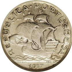 Portugal Republic 5 Escudos 1937, KM-581, XF45