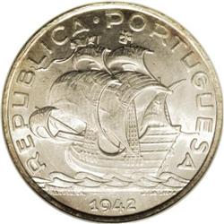 Portugal Republic 10 Escudos 1942, KM-582, MS62