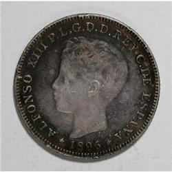 Puerto Rico Alfonso XIII silver 40 Centavos