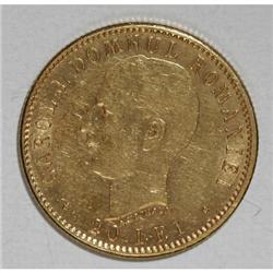 Romania Carol I gold 20 Lei 1906, KM37, lustrous