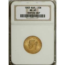 Russia Nicholas II. Gold 10 Roubles 1903 AP,