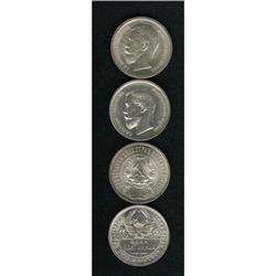 Russia Four-piece lot of 50 Kopecks. 1896 A?,