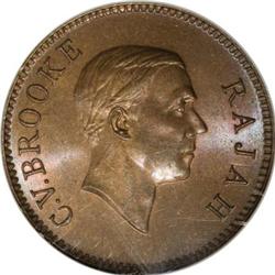 Sarawak Charles V. Brooke Cent 1941H, KM18, MS64