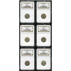 South Africa Republic Sixpence lot: