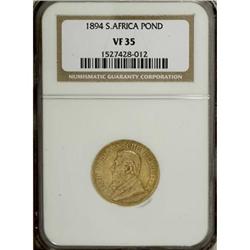 South Africa Republic gold Pond 1894, KM-10.2,