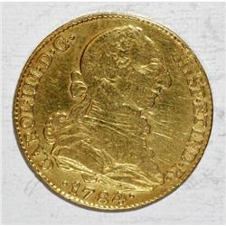 Spain Carlos III gold 4 Escudos 1784-C Seville,