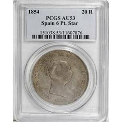 Spain Isabel II 20 Reales 1854 Madrid, KM593.2,