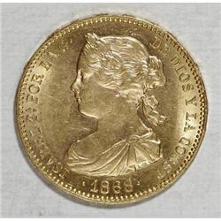 Spain Isabel II gold 10 Escudos 1868 (73)