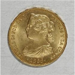 Spain Isabel II gold 10 Escudos 1868 (73)