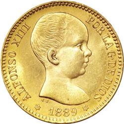Spain Alfonso XIII gold 20 Pesetas 1889 (89),