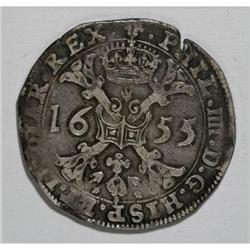 Spanish Netherlands Philip IIII Patagon 1655/4