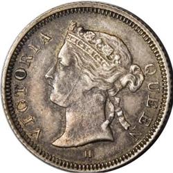 Straits Settlements Victoria 5 Cents 1874-H,
