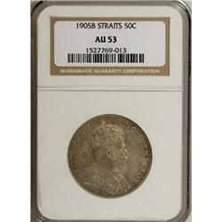 Straits Settlements Edward VII 50 Cents 1905-B,