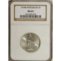 Switzerland Confederation. Silver 2 Francs