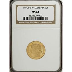 Switzerland Confederation. Gold 20 Francs