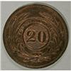 Image 4 : Uruguay Republic 20 Centesimos 1840, KM2.1, bold