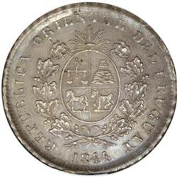 Uruguay Republic Peso 1844 Montevideo, KM5, AU53