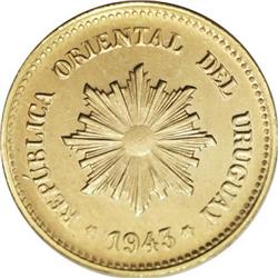 Uruguay Republic gold Pattern 2 Centesimos