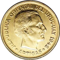 Uruguay Republic gold Pattern Peso 1942-So,