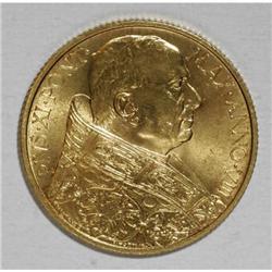 Vatican Pius XI gold 100 Lire 1929, KM-9, Year