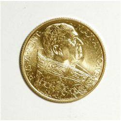 Vatican Pius XI gold 100 Lire 1933-34, KM-10,