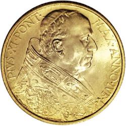 Vatican Pius XI gold 100 Lire 1933-34, KM-10,