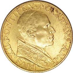 Vatican Pius XI gold 100 Lire 1939, KM-30.1,