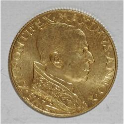 Vatican Pius XII gold 100 Lire 1948, KM-39,