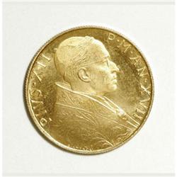 Vatican Pius XII gold 100 Lire 1955, KM-53.1, 