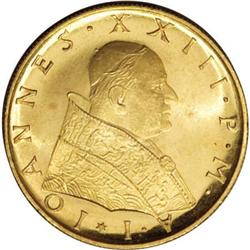 Vatican Pius XII gold 100 Lire 1959, KM-66,