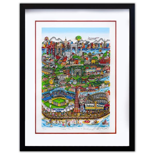 Charles Fazzino- 3D Construction Silkscreen Serigraph "Take The B-Train to Brooklyn"