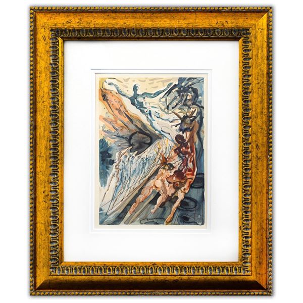 Salvador Dali- Original Color Woodcut on B.F.K. Rives Paper "Purgatory 26"