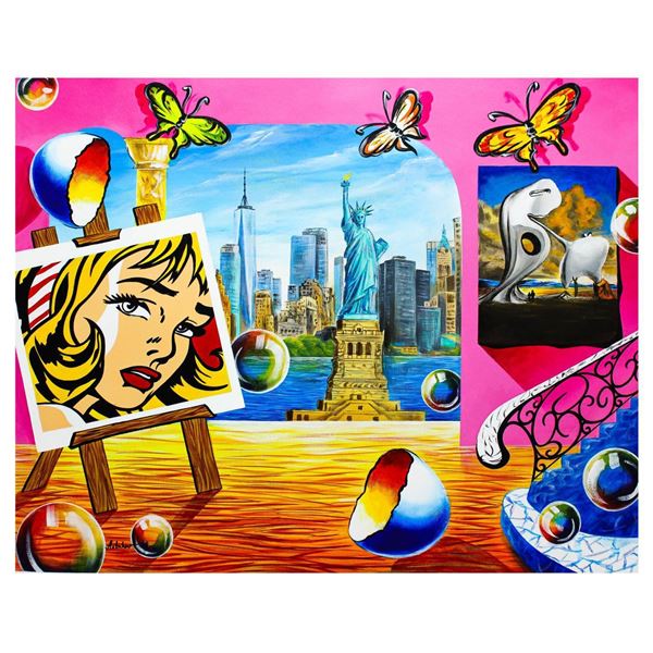 Alexander Astahov- Original Oil on Canvas "Statue of Liberty View"