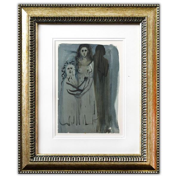 Salvador Dali- Original Color Woodcut on B.F.K. Rives Paper "Purgatory 16"