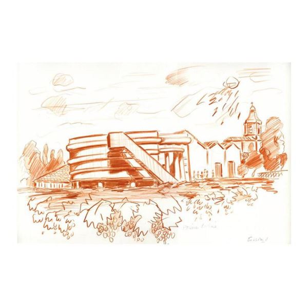 Wayne Ensrud "Chateau Prieure-Lichine (Cellar Building)" Pastel Original Artwork; Hand Signed; COA