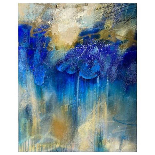 Elli Milan, "Abstract Study II" Hand Signed Original Painting with COA.