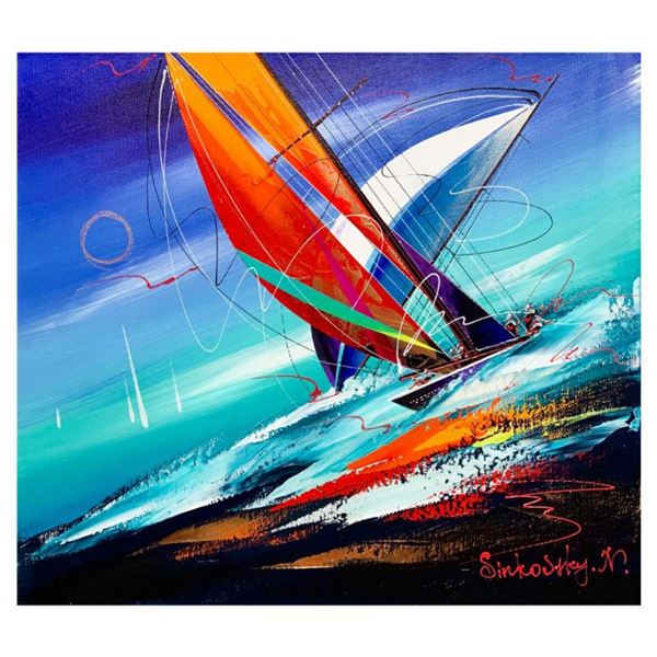 Natalia Sinkovsky, Hand Signed Original Acrylic Painting on Canvas with Letter Authenticity.