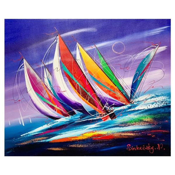 Natalia Sinkovsky, Hand Signed Original Acrylic Painting on Canvas with Letter Authenticity.