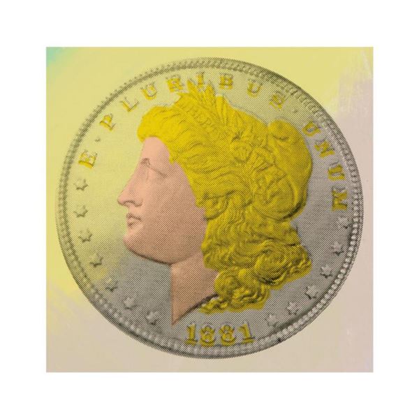 Steve Kaufman (1960-2010) "1881 Coin" Hand Painted Limited Edition Silkscreen on Canvas, AP Numbered
