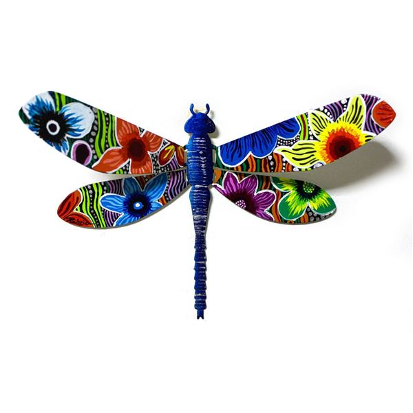 Patricia Govezensky- Original Painting on Cutout Steel "Dragonfly CV"