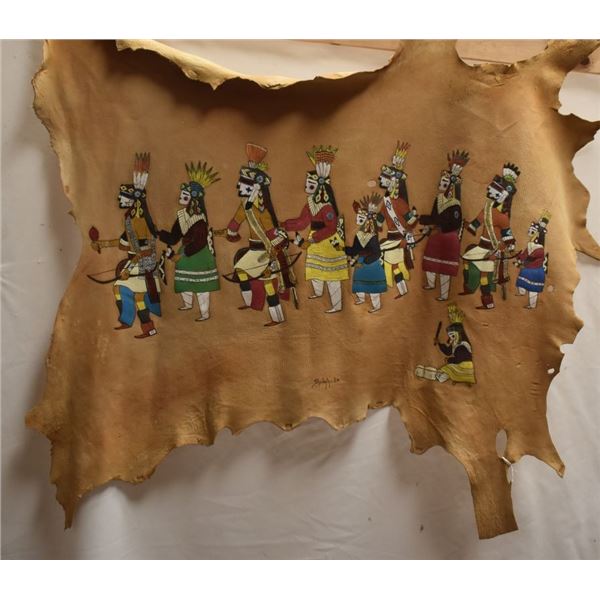 ZUNI INDIAN HIDE PAINTING (DIXON SHEBOLA)