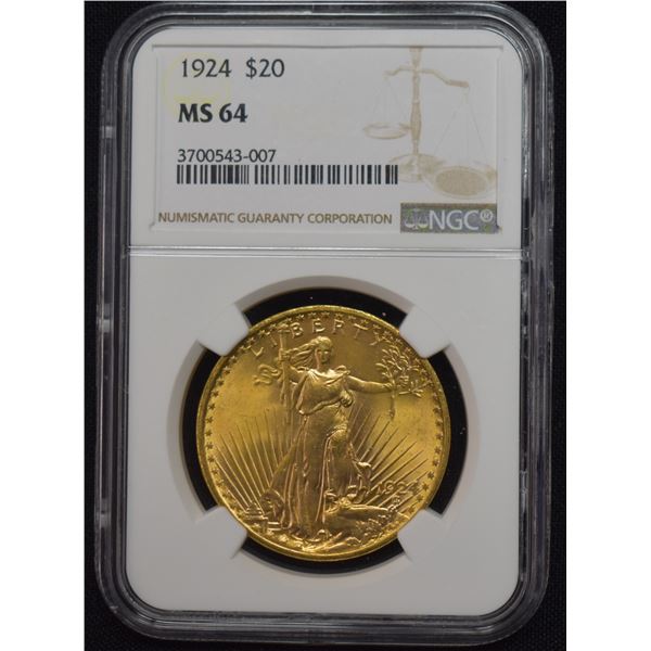 1924 US GOLD $20 SAINT-GAUDENS DOUBLE EAGLE