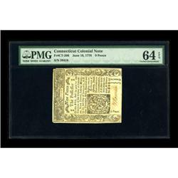 Connecticut June 19, 1776 9d PMG Choice