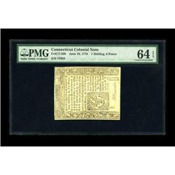 Connecticut June 19, 1776 1s/6d PMG Choice