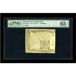 Connecticut June 19, 1776 2s PMG Gem