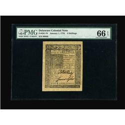 Delaware January 1, 1776 4s PMG Gem Uncirculated